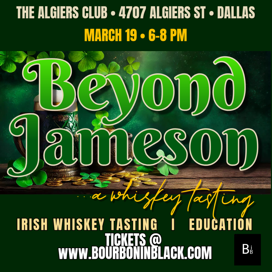 This month's tasting is what else--IRISH Whiskey! Come out to @The_Algiers Club in the Design District and grab your tickets now at www.bourboninblack.com