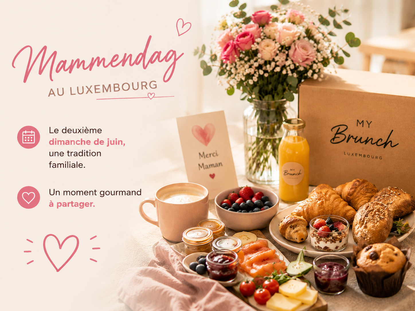 ❤️ Le dimanche 14/06 c'est le Mammendag au Luxembourg : l'occasion de passer un bon moment en famille autour d'un brunch : https://mybrunch.lu