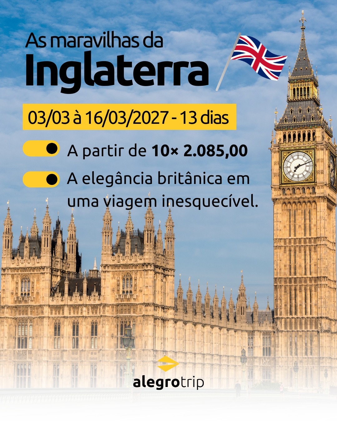 Maravilhas da Inglaterra ✨
Castelos, paisagens encantadoras, cidades históricas e aquele charme britânico que transforma cada momento em uma nova descoberta. Descubra as maravilhas da Inglaterra e viva uma viagem repleta de história, cultura e experiências inesquecíveis. 💂♀️🏰