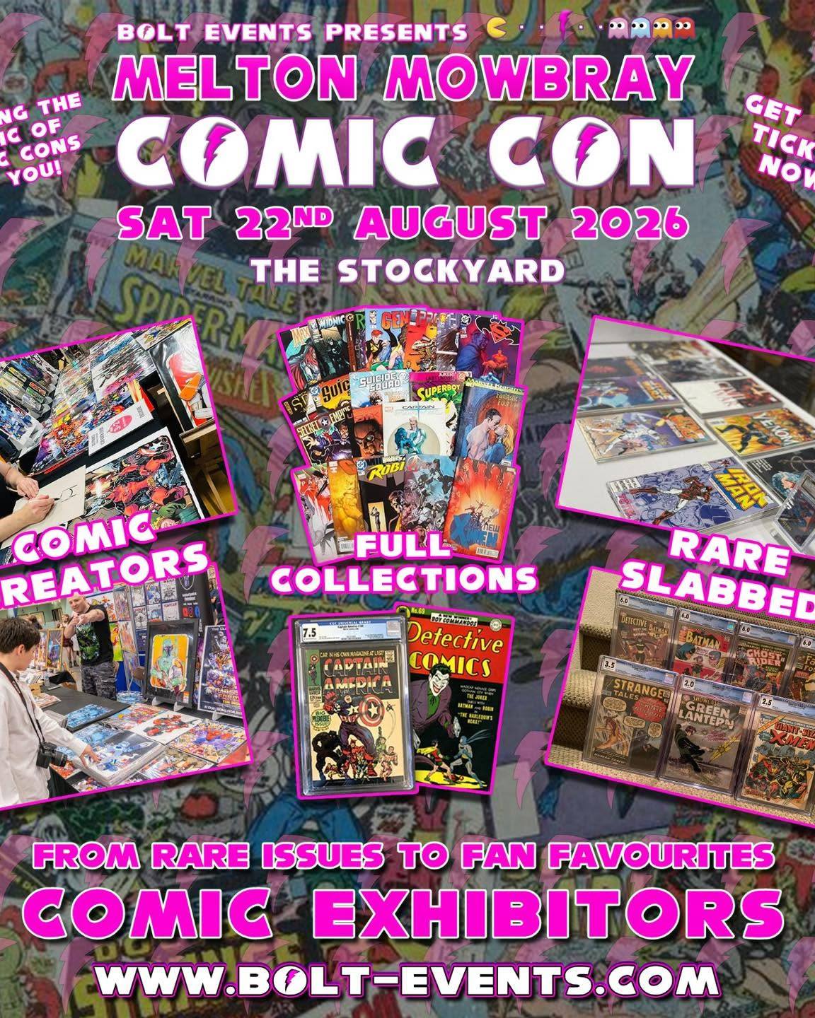 ✨🦸♂️🎭 Tomorrow, Melton goes full superhero - August 22nd! 🎭🦸♀️✨
From epic cosplay and legendary characters to smiles, selfies and fandom fun, Comic Con Melton Mowbray is where imagination comes to life. 💫
So dust off your cape, charge your lightsaber, polish your shield, and join a day packed with adventure, nostalgia, and pure geeky joy!
The force is strong, the superheroes are assembling, and the countdown is on... 🚀
#meltonmowbray #leicestershire #visitleicester #familyfun #comiccon