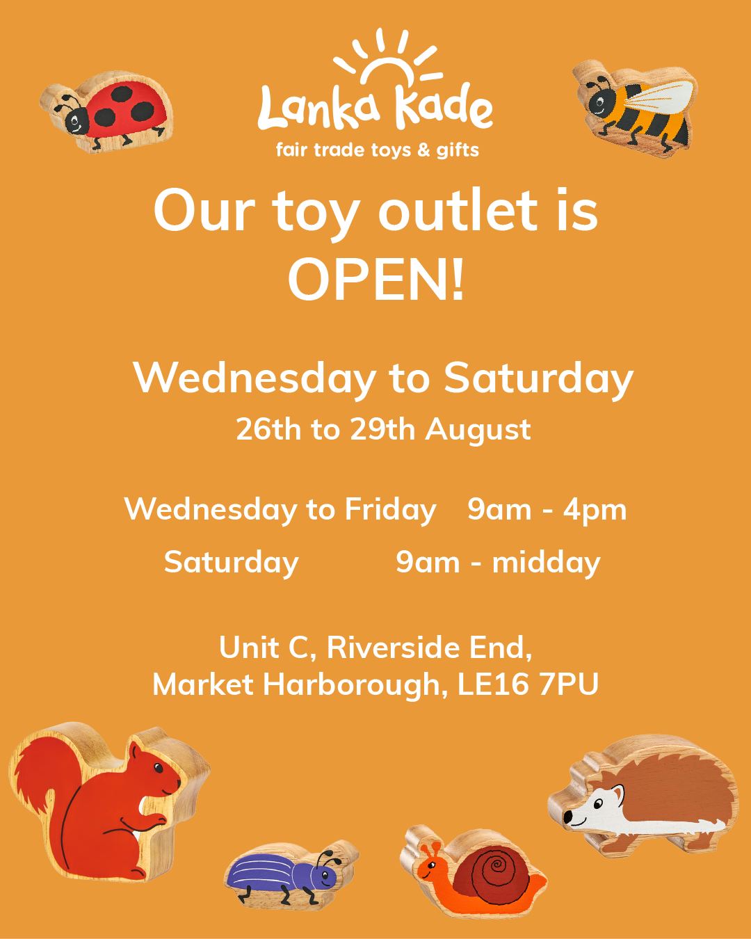 Our toy outlet is open Wednesday to Saturday this week ðŸžðŸ! Based in Market Harborough, our toy... Our toy outlet is open Wednesday to Saturday this week ðŸžðŸ! Based in Market Harborough, our toy...