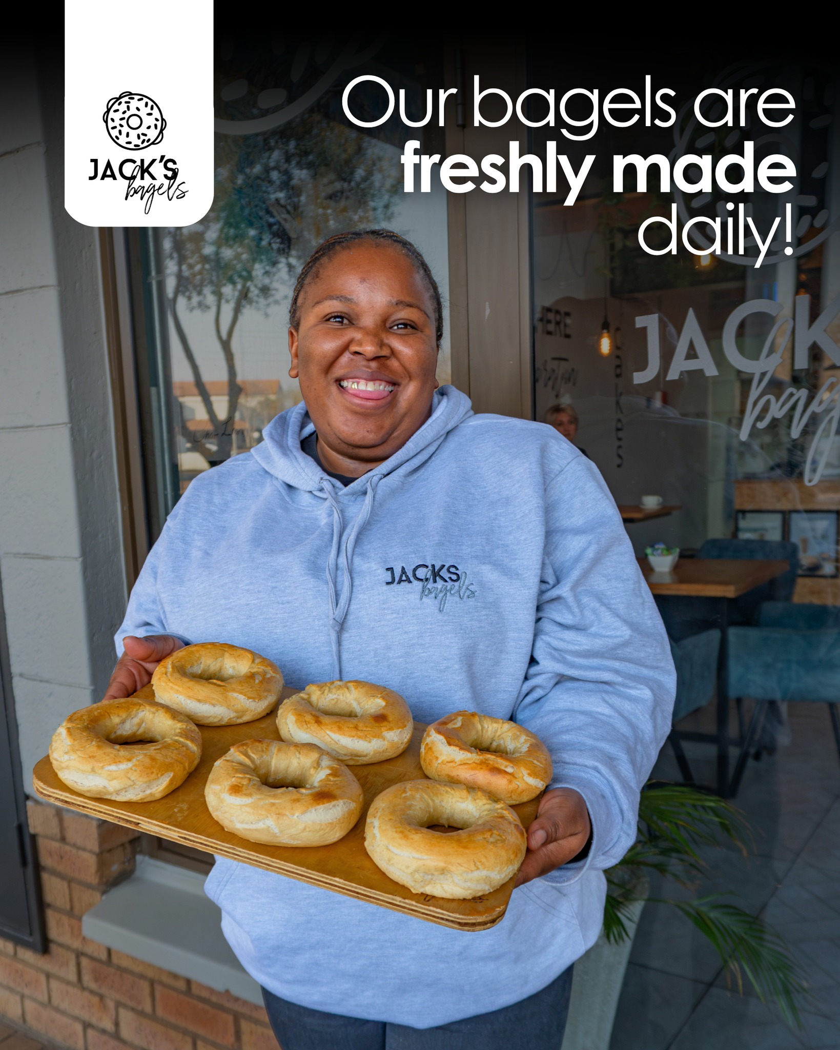 Our bagels are made fresh daily, sometimes twice when the rush calls for it. Fresh is the standard.