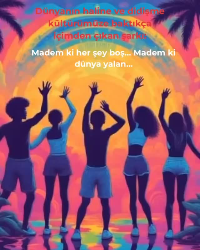 Dünyanın haline ve didişme kültürümüze baktıkça içimden çıkan şarkı: “Madem ki herşey boş… Madem ki dünya yalan… O zaman Dans…” Spotify’da!
Söz-Müzik: Aylin Livaneli
AI assisted production
Sizce de herşey boş ve dünya yalan mı? Yorumlara yazın lütfen 🙏♥️
✨
✨
✨
#ozamandans #spotify #aylinlivaneli #yazşarkıları #dünyayalan