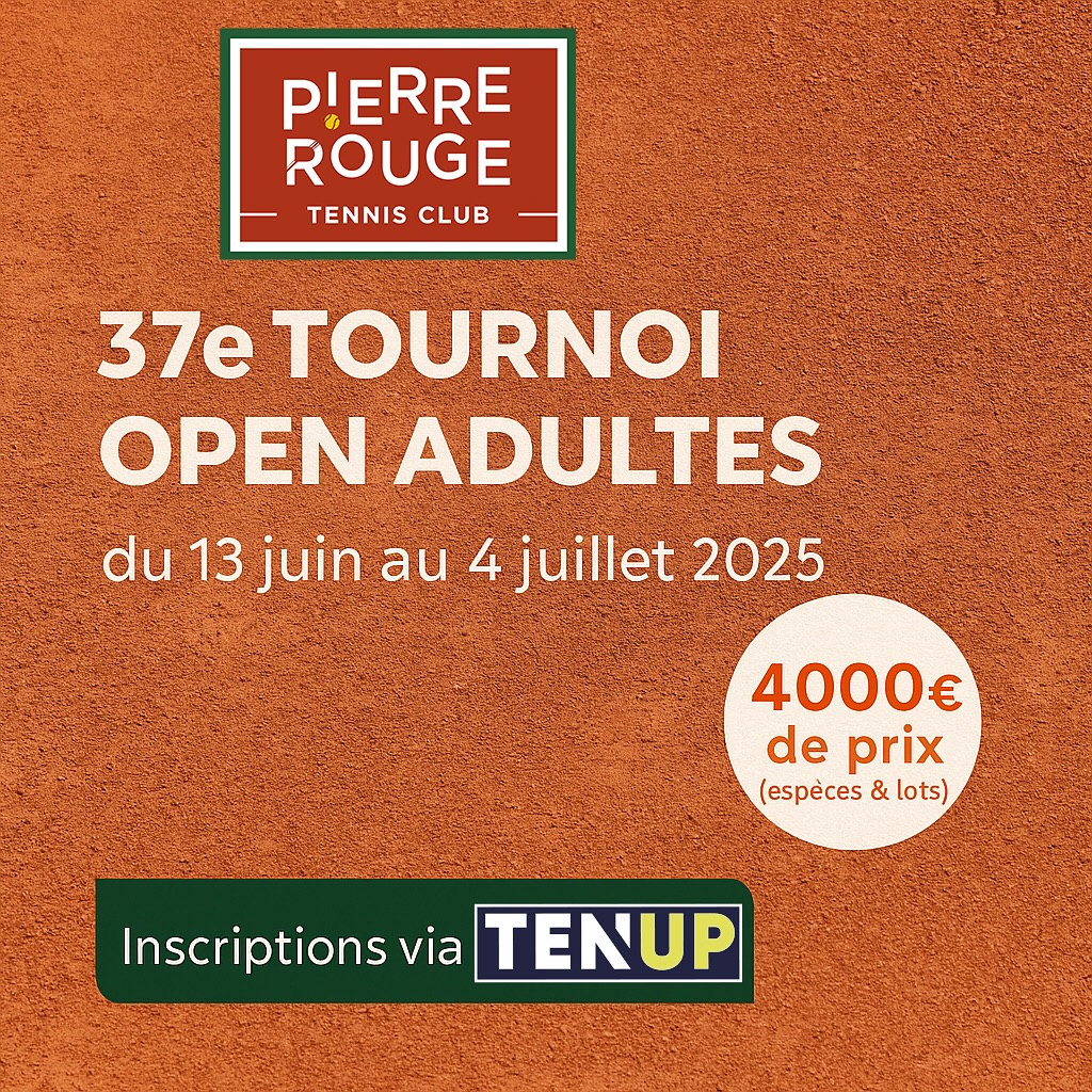 🎾 37e TOURNOI OPEN ADULTES – TC PIERRE ROUGE
Dernière ligne droite pour s’inscrire !
📍 Montpellier
📅 Du 13 juin au 4 juillet 2025
💰 4000 € de prix (espèces & lots)
🔥 Le grand rendez-vous tennis de l’été est de retour !
Joueurs et joueuses, il est temps de défendre vos couleurs sur nos terres battues montpelliéraines. Ambiance conviviale, matchs de haut niveau et soirées tapas… tout y est 💥
🎯 Épreuves :
Hommes ➤ Open, +35, +45, +65
Femmes ➤ Open, +45
Consolante 4e série en fin de tournoi
📲 Inscriptions uniquement via Ten’Up
👉 tenup.fft.fr/tournoi/147509
🍻 Bodega & animations tous les soirs
🍴 Soirées Tapas les jeudis & vendredis
🙌 On compte sur vous !