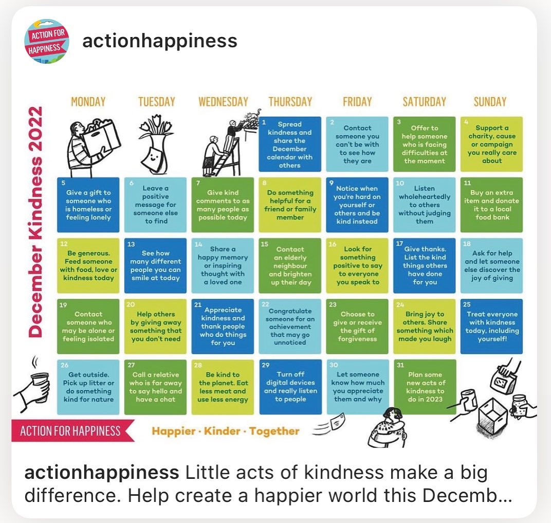 Wow 😯 December already!!!
More great tips from @actionhappiness and that’s my day 1 actioned 😊 #actionhappiness #naturopathicnutritionist #mentalhealthmatters #healthylifestyle