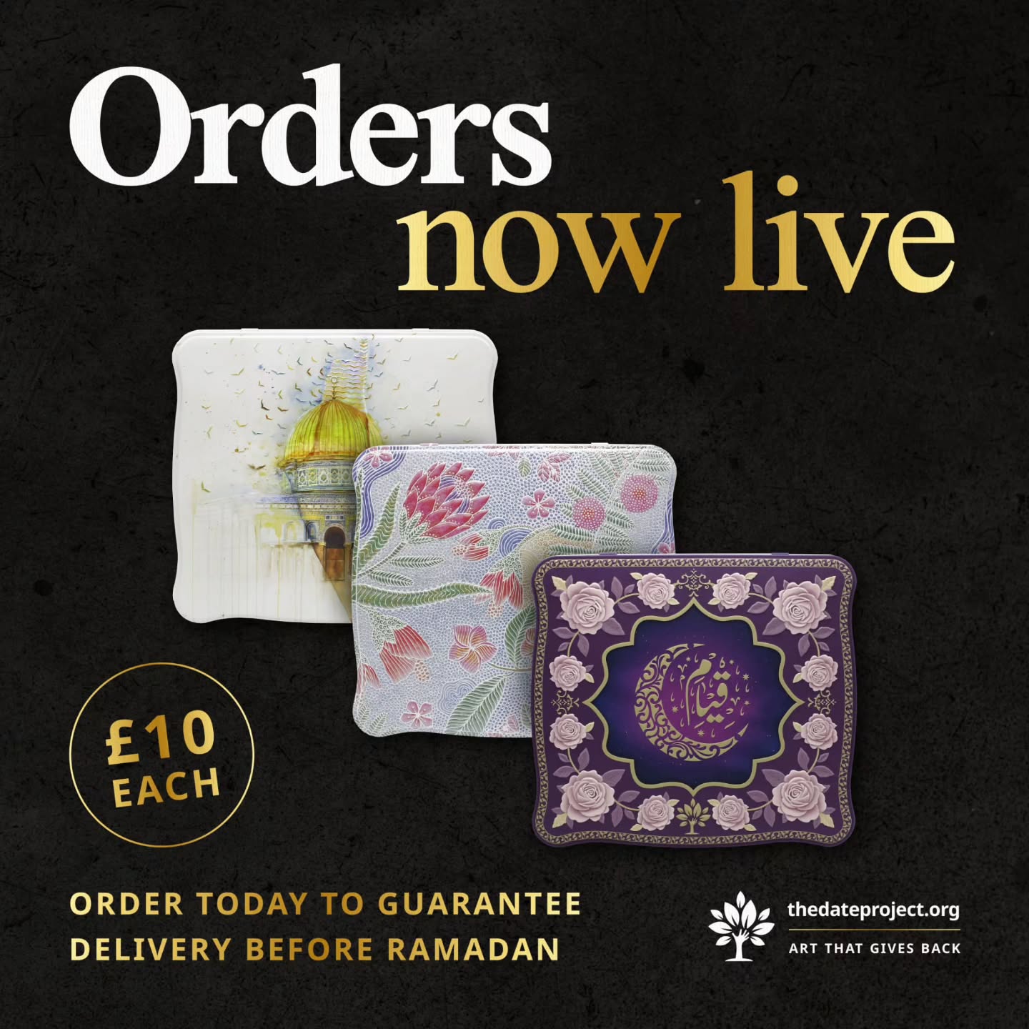 🌙 Orders now live 🌙
Order by 6th February for guaranteed delivery before Ramadan.
Orders from todat are delivered in 7 working days.
✨ The finest Medjool dates – £10
🎁 The perfect gift for Ramadan
🤍 Ethically sourced
👉 www.thedateproject.org�