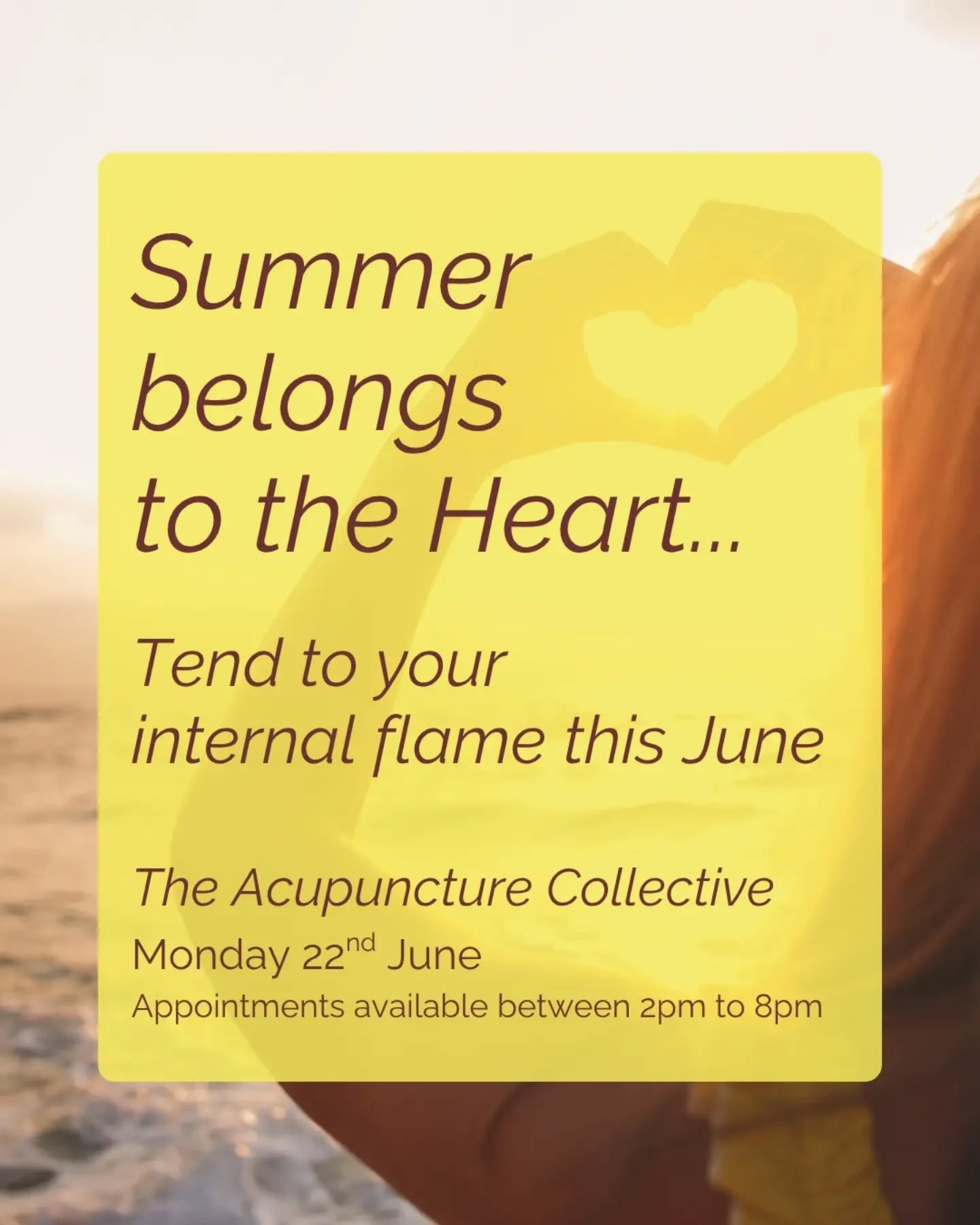At Moon, we love how Five Element acupuncture helps us work with the rhythms of the seasons. Summer is the time of the Fire element—linked to the Heart, joy, and connection.
But just like fire, this energy needs tending. Too much, and we burn out. Too little, and we feel flat or anxious.
Acupuncture says the Heart houses the Shen—our spirit, presence, and emotional wellbeing. When Fire energy is balanced, we feel warm, connected, and joyful.
When it’s out of balance, we may feel:
⭕️ Socially overwhelmed
⭕️ Wired but tired
⭕️ Anxious or unsettled
This summer, tend your own flame at The Acupuncture Collective— calm the nervous system, regulate sleep, and support your Heart energy—so you can enjoy summer fully, without tipping into burnout.
Our June collective lands just around the Summer Solstice, the peak of light and Fire energy. It’s the perfect moment to pause, reset, and nourish your inner joy—gently, in nourishing community energy.
Curious what acupuncture can help with this summer?
☀️ Restless sleep?
☀️ Feeling overwhelmed?
☀️ Emotional fatigue or burnout?
☀️ Low joy or energy?
Yes, it can.
Our next Acupuncture Collective is taking place between 2pm to 8pm on Monday 22nd June (Sophie and Sunila will be away for July so be sure to get your session in before they return in August!)
You can find out more and book via our bio.