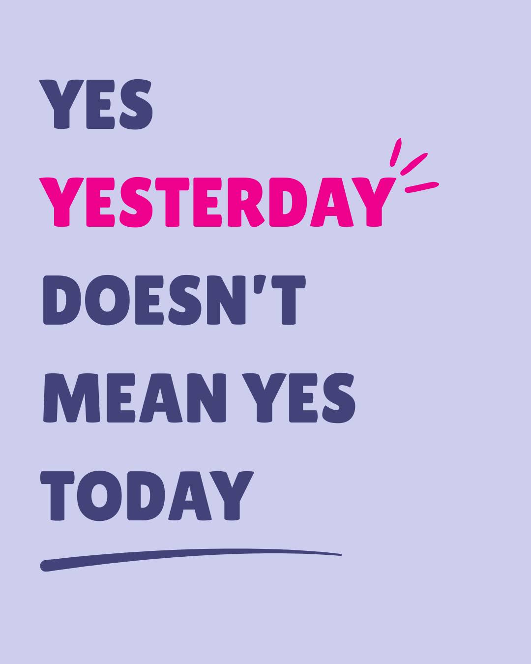 💜 Consent is an ongoing process.
Previous consent, a relationship, or past experiences do not automatically mean consent today.
Everyone has the right to change their mind at any time, for any reason.
#ConsentMatters #EndSexualViolence