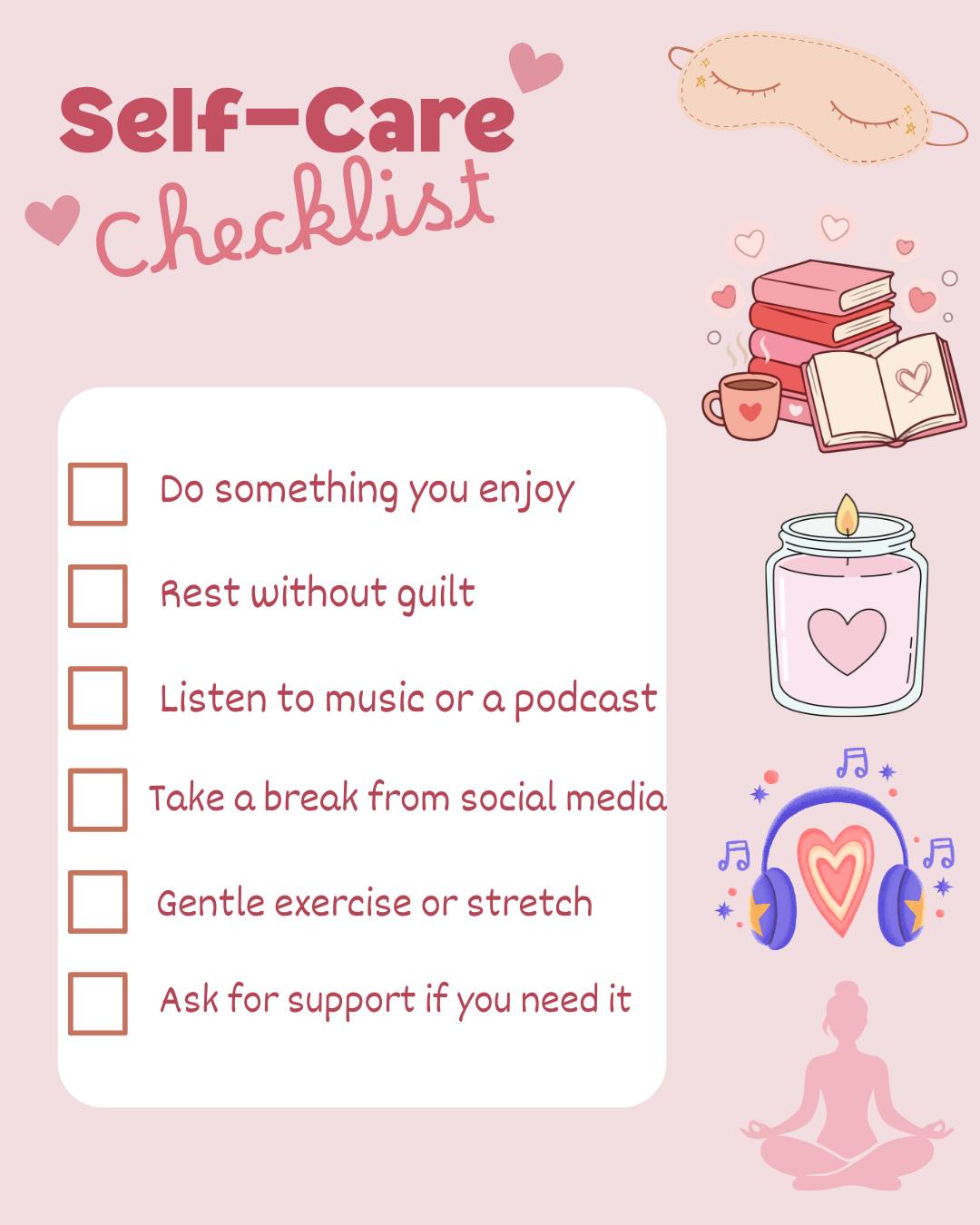 Not every day is a good day! Here are some ways to take care of yourself on a bad day 🧡
Remember, self-care can look different for everyone. It might mean taking a break, talking to someone you trust, or seeking support when you need it.
For those who have experienced sexual violence, self-care can be an important part of healing. Remember, The STAR Centre is here for support, and you don't have to face things alone.