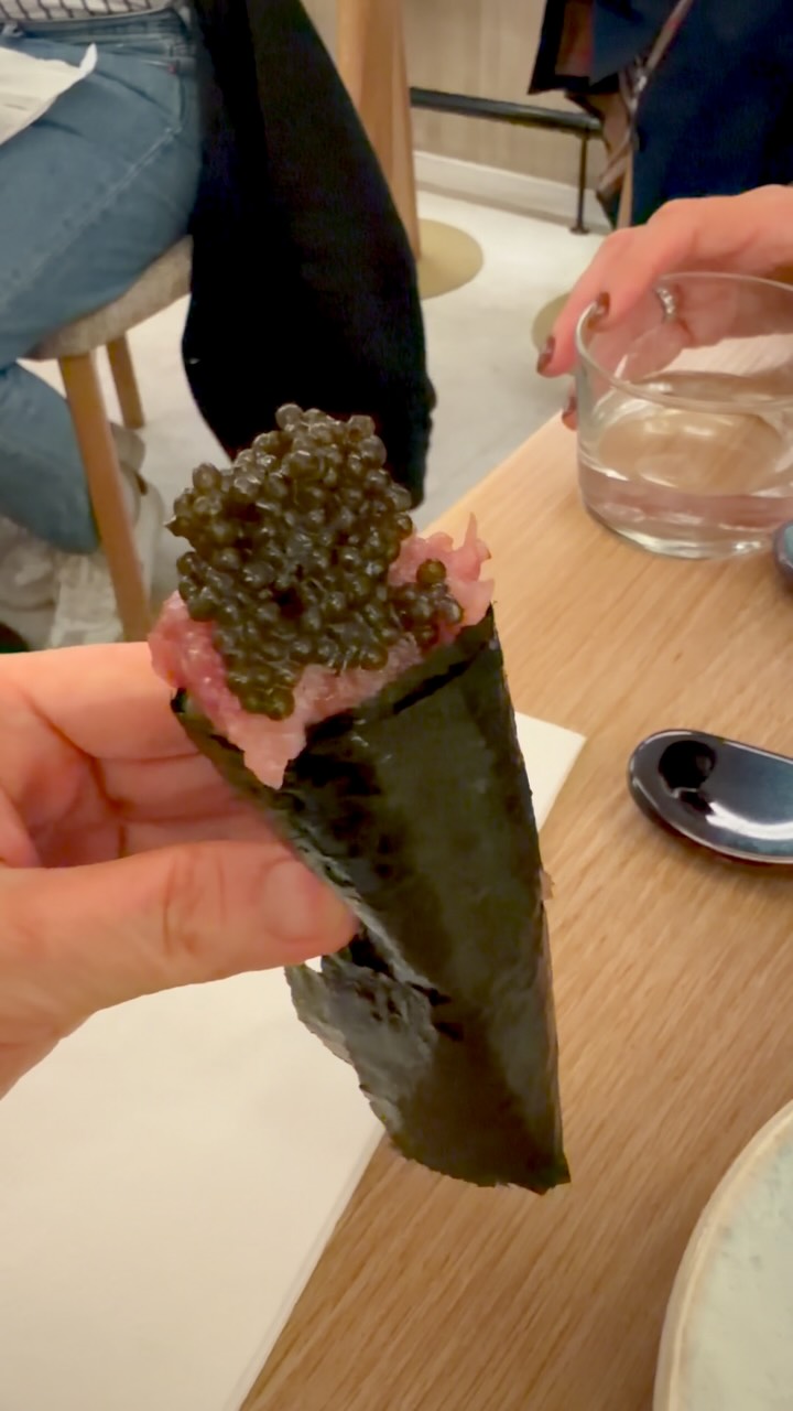 Handroll bars are finally having their London moment, and as someone who’s spent years happily perched at the counter of New York’s best temaki spots, I’ve been waiting for this. Enter @temakihandrollbar on Maddox Street: sleek, understated and confident enough to call itself exactly what it is.
The signature Temaki roll stole the show. Akami and buttery otoro, crowned with a generous spoonful of caviar and wrapped in nori that shattered with the first bite. That’s the magic of great temaki: it’s all about timing. The contrast between warm, crisp nori and cool, silky fish lasts only moments, which is exactly why it’s served straight into your hands. The otoro melted away almost instantly, while the caviar added just enough briny pop to balance every bite. At £25, it’s an indulgence, but one I’d order again without hesitation.
If raw fish isn’t your thing, don’t worry. The wagyu sliders were rich and satisfying, the soft-shell crab tempura was beautifully crisp, and the aubergine was every bit as memorable.
A welcome addition to Mayfair, and one I’ll happily be returning to.
@temakihandrollbar 📍11 Maddox Street, Mayfair
#Temaki #HandRoll #Mayfair #JapaneseFood #LondonRestaurants LondonEats SushiLondon Caviar Otoro FoodieLondon Handroll bars are finally having their London moment, and as someone who’s spent years happily perched at the counter of New York’s best temaki spots, I’ve been waiting for this. Enter @temakihandrollbar on Maddox Street: sleek, understated and confident enough to call itself exactly what it is.
The signature Temaki roll stole the show. Akami and buttery otoro, crowned with a generous spoonful of caviar and wrapped in nori that shattered with the first bite. That’s the magic of great temaki: it’s all about timing. The contrast between warm, crisp nori and cool, silky fish lasts only moments, which is exactly why it’s served straight into your hands. The otoro melted away almost instantly, while the caviar added just enough briny pop to balance every bite. At £25, it’s an indulgence, but one I’d order again without hesitation.
If raw fish isn’t your thing, don’t worry. The wagyu sliders were rich and satisfying, the soft-shell crab tempura was beautifully crisp, and the aubergine was every bit as memorable.
A welcome addition to Mayfair, and one I’ll happily be returning to.
@temakihandrollbar 📍11 Maddox Street, Mayfair
#Temaki #HandRoll #Mayfair #JapaneseFood #LondonRestaurants LondonEats SushiLondon Caviar Otoro FoodieLondon