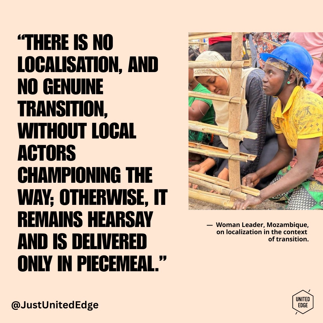 In northern Mozambique, the humanitarian system is transitioning, but it risks becoming a managed withdrawal rather than a genuine transfer of leadership. Local and national organizations are already deeply rooted in the communities they serve and are responding across humanitarian, development and peace challenges. Yet they still face structural barriers to funding, decision-making and coordination.
Local actors should be supported to lead the response and shape what comes next. Read more here: https://bit.ly/4zX9qBN
#Localisation #LocallyLed #HumanitarianAction #Mozambique #AidReform #DecoloniseAid #HumanitarianLeadership #NexusApproach #SocialJustice #ShiftThePower