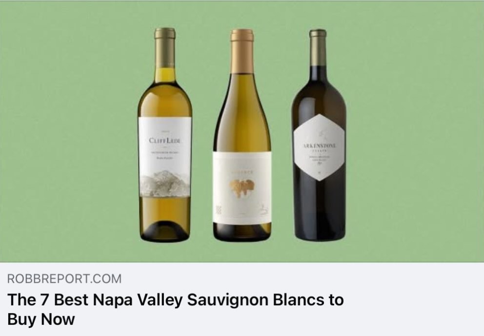 3 of Robb Report’s 7 Recommended Sauvignon Blancs Available Now
• Cliff Lede
• Lail Blueprint
• Arkenstone
DM for pricing and availability.
#napavalley #napawine #californiawine #sauvignonblanc #finewine
