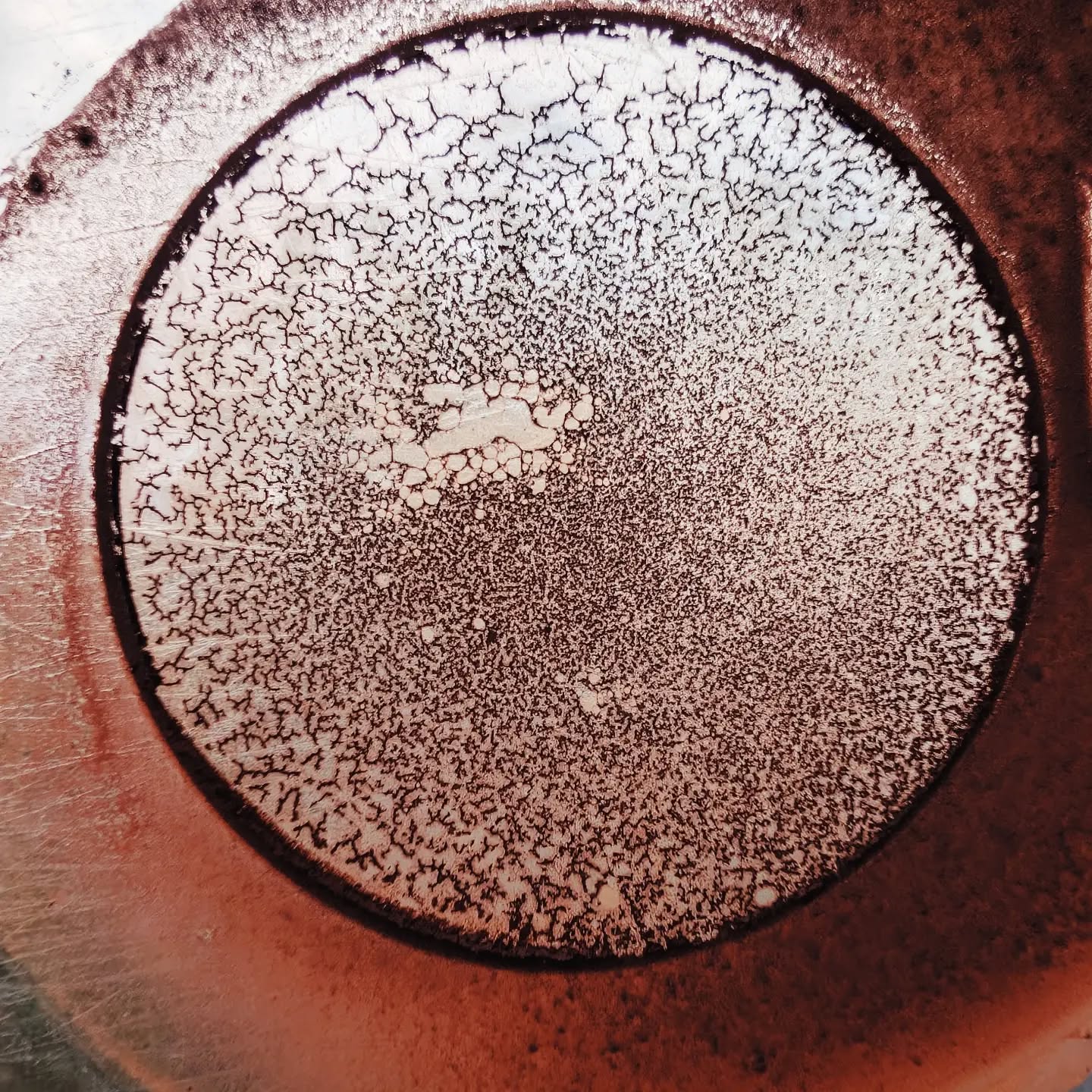 The Tibetan word 'shul' means the mark or trace that remains behind. Mulling ochre....even the remnants are beautiful, I can't bring myself to wash the slab.