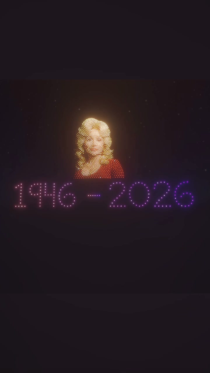 This unofficial drone show render was created purely as an artistic tribute to Dolly Parton and is n