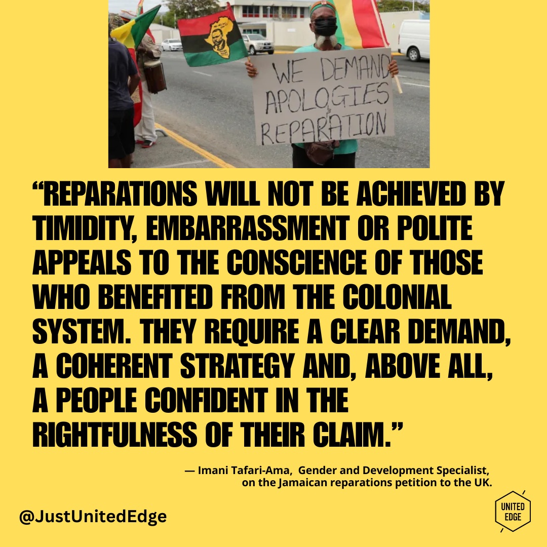 This powerful piece by Imani Tafari-Ama asks us to look beyond reparations as a legal claim for compensation, and towards the deeper questions of sovereignty, self-determination and the unfinished work of decolonization.
The CARICOM Ten-Point Plan already places reparatory justice within a much wider agenda: education, health, Indigenous rights, cultural rehabilitation, debt, development and psychological recovery. Reparations are about confronting the past. But they are also about reclaiming agency over the future. Read more here: https://bit.ly/3V9VAvI
#ReparatoryJustice #Reparations #Decolonisation #Sovereignty #Caribbean #CARICOM #HistoricalJustice #SelfDetermination #DecolonialJustice #JusticeBasedApproach