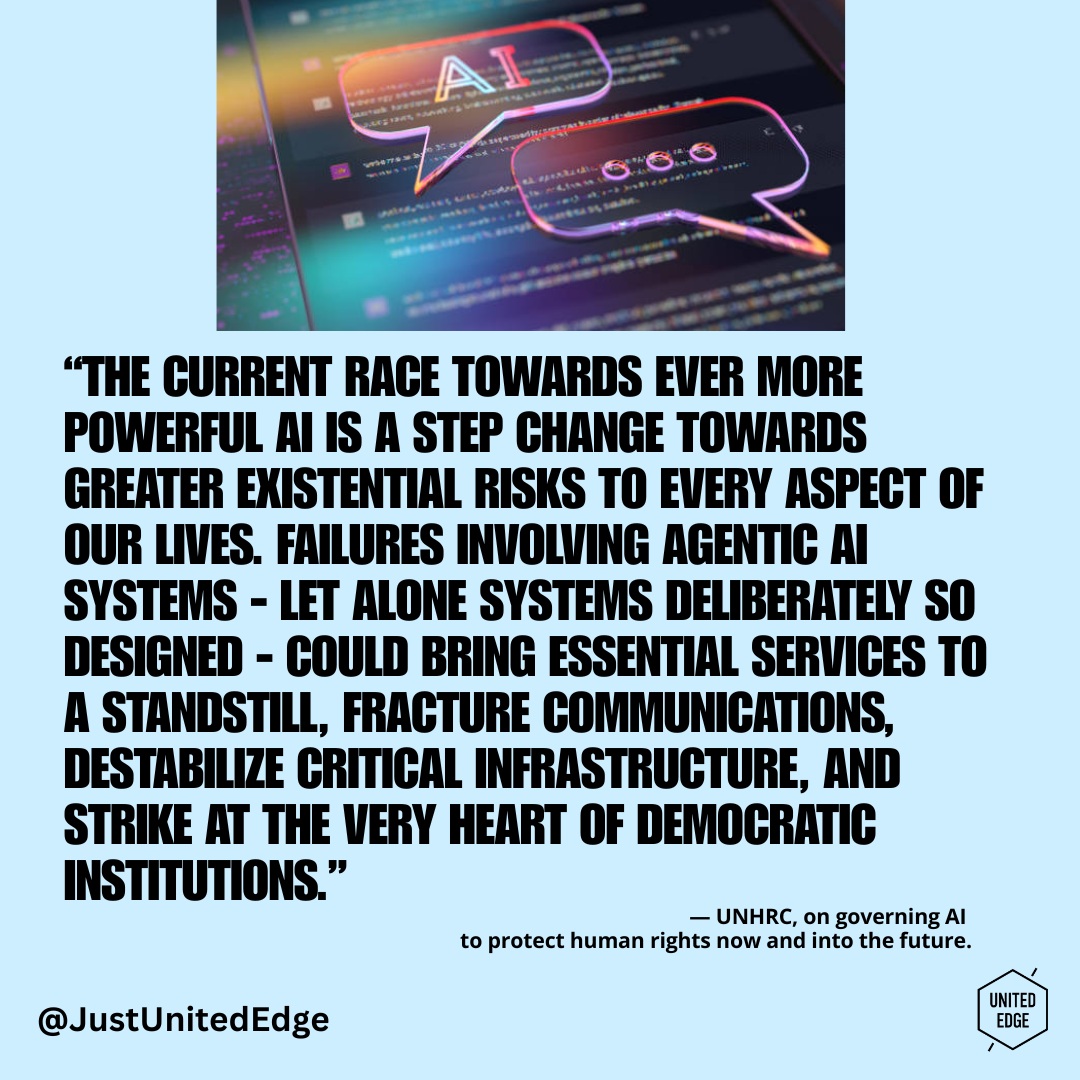 AI is moving faster than many of the systems meant to govern it. The question is no longer simply what AI can do, but what we should allow it to do, and who gets to decide.
The UN Human Rights Office is calling for urgent AI governance grounded in human rights, with safeguards around discrimination, privacy, accountability, transparency, and meaningful participation. Because if the people most affected by AI have little say in how these systems are designed and governed, we risk embedding today’s inequalities into tomorrow’s technologies.
We cannot leave the future of AI to those who build it alone. The future must also belong to those who will live with its consequences. https://bit.ly/3Vd1A6T
#AIandHumanRights #AIGovernance #HumanRights #ResponsibleAI #DigitalJustice #TechJustice #AIethics #DigitalRights #FutureJustice #JusticeBasedApproach